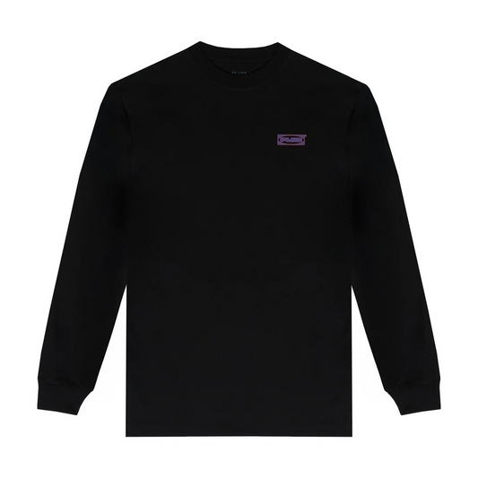 CAMISETA PLANO C - LONG SLEEVE LOGOS PRETA