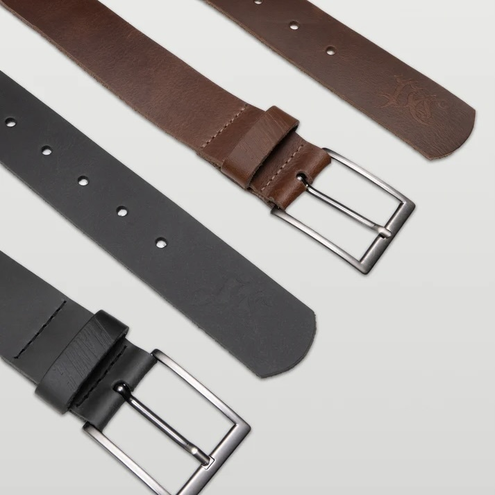 CINTO PLANO C - CLASSIC FOSSIL COURO BLACK