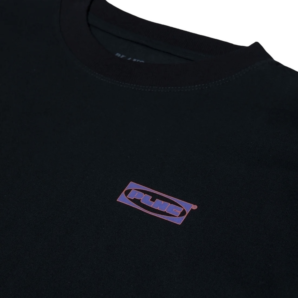 CAMISETA PLANO C - LONG SLEEVE LOGOS PRETA