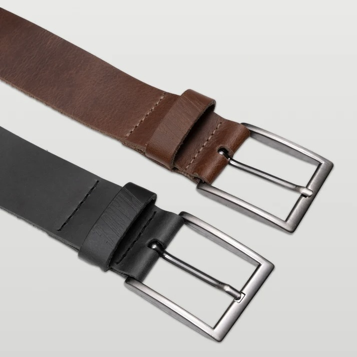 CINTO PLANO C - CLASSIC FOSSIL COURO BLACK