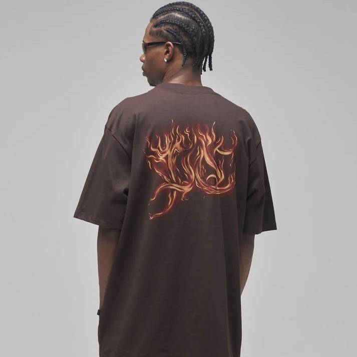 CAMISETA PLANO C - FLAMES BROWN