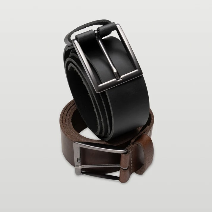 CINTO PLANO C - CLASSIC FOSSIL COURO BLACK